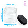 750ml Round Plastic Flat Jam Jars with Lids