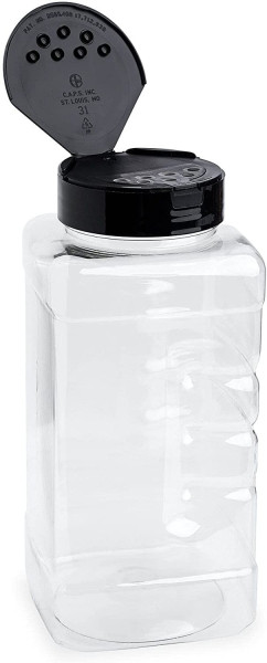 1 Litre Plastic Spice & Food Storage Jars with Shaker Lids