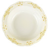 10 Pack 10oz Round Plastic Soup Bowls Bone / Ivory Plastic Plate with Gold Embossed Trim