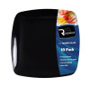 10 Pack 5.5" Square Plastic Black Dessert Plates