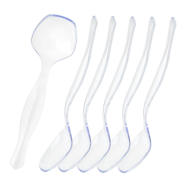 10 Pack 7.5" Clear Plastic Serving Spoons