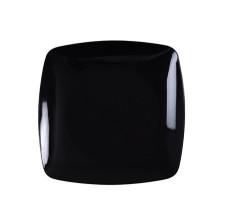 10 Pack 7.5" Square Plastic Black Salad Plates