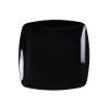 10 Pack 7.5" Square Plastic Black Salad Plates