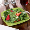 10 Pack 7.5" Square Plastic Green Salad Plates