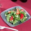 10 Pack 7.5" Square Plastic Silver Salad Plates