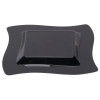 10 Pack 8" Square Wavy Black Plastic Appetizer Plates