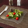 10 Pack 8" Square Wavy Clear Plastic Appetizer Plates