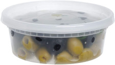 10 Pack 8oz Round Plastic Containers with Lids