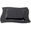 10 Pack 9.5" Square Wavy Black Plastic Dinner Plates