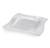 10 Pack 9.5" Square Wavy Clear Plastic Dinner Plates