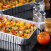 10 Pack Rectangular 2 Litre Aluminium Foil Container Trays with Lids