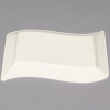 10 Pack Rectangular 5.5" x 7.5" Wavy Designed Plastic Ivory Dessert Plates