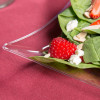 10 Pack Rectangular 6.5" x 10" Wavy Designed Plastic Clear Salad Plates