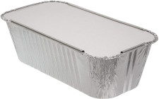 10 Pack Rectangular Large Loaf 1.5 Litre Aluminium Foil Container Trays with Lids