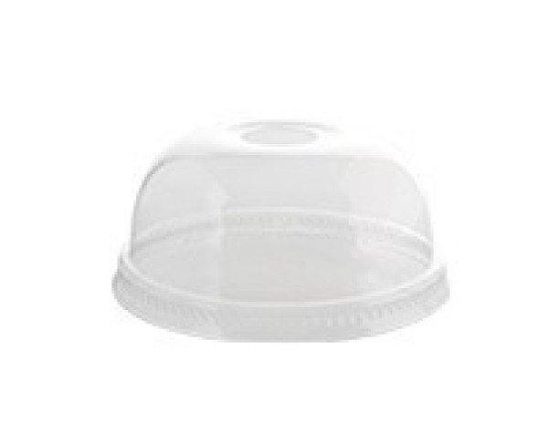 100 Pack 78mm PETE Dome Lids with Hole