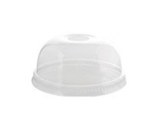 100 Pack 78mm PETE Dome Lids with Hole