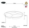 12" Black 5 Sectional Plastic Compartment Platter Tray