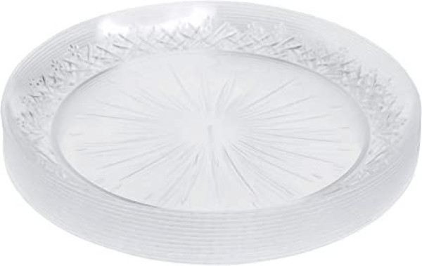 12 Pack 10" Clear Designed Dinner Plates