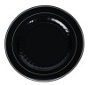 12 Pack 10.25" Round Plastic Dinner Plates - Black with Silver Rim