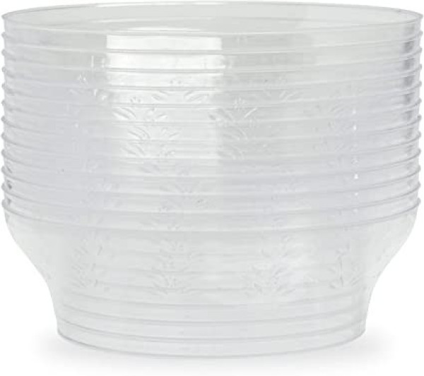 12 Pack 10oz Clear Designed Bowls