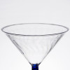 12 Pack 6oz Plastic Martini Cocktail Glasses with Blue Base