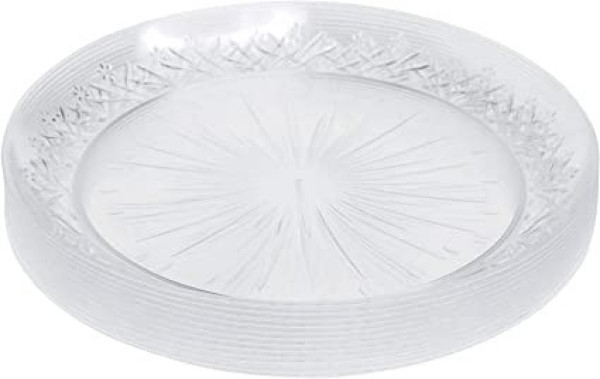 12 Pack 9" Clear Designed Dinner Plates