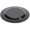 12 Pack 9" Round Plastic Plates - Black with Gold Rim