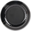 12 Pack 9" Round Plastic Plates - Black with Silver Rim