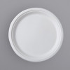 125 Pack 10" Round Bagasse Biodegradable White Disposable Plates