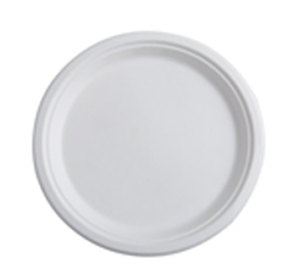 125 Pack 10 Round Bagasse Biodegradable White Disposable Plates Ca