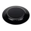 15 Pack 7.5" Round Plastic Salad Plates - Black with Gold Rim