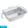 15 Pack 750ml Foil Pans Trays with Lids