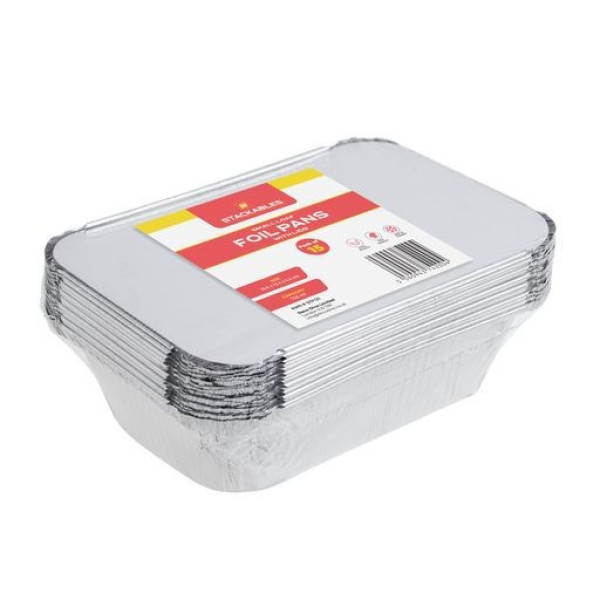 15 Pack 750ml Foil Pans Trays with Lids
