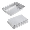 15 Pack Rectangular 30.6 x 20.6 x 4.5cm  Foil Pans Trays with Lids