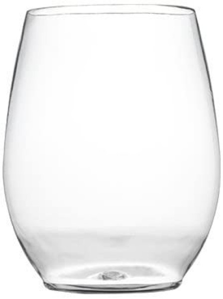 12oz Clear stemless Plastic Wine Goblets ~Choose Pack Size~