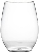 12oz Clear stemless Plastic Wine Goblets ~Choose Pack Size~