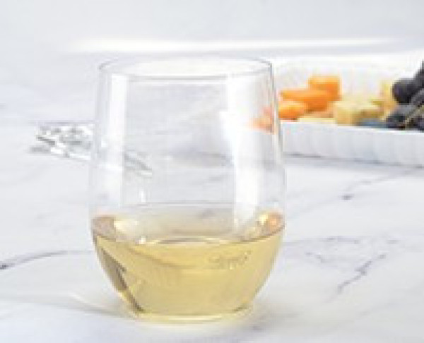 16 Pack 16oz Clear Stemless Plastic Wine Goblets