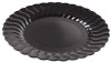 18 Pack 10.25" Round Plastic Black Dinner Plates