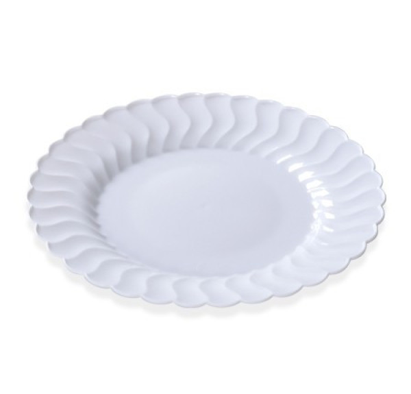 18 Pack 7.5" Round Plastic White Dessert Plates