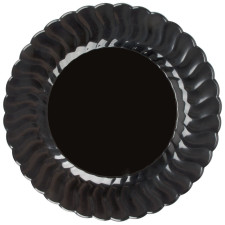 18 Pack 9" Round Plastic Black Dinner Plates