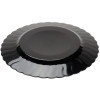 18 Pack 9" Round Plastic Black Dinner Plates