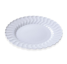 18 Pack 9" Round Plastic White Dinner Plates