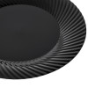 20 Pack 10" Black Plastic Plates with Seashell Rim