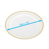 20 Pack 10" Hard Plastic Dinner Plates  with Gold Rim