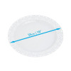 20 Pack 10" White Hard Plastic Dinner Plates with Lace Designed Rim