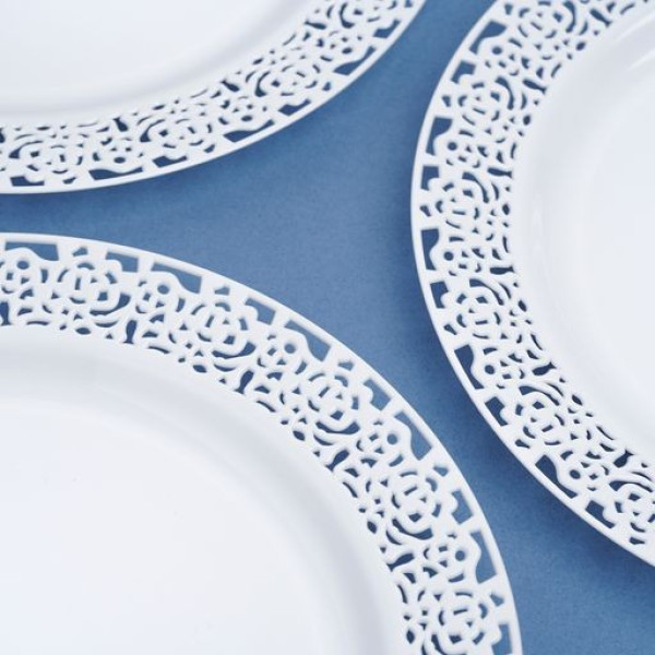 Lace plastic plates best sale