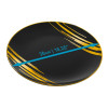 20 Pack 10.25" Black & Gold Designed Plastic Plates