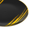 20 Pack 10.25" Black & Gold Designed Plastic Plates