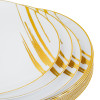 20 Pack 10.25" White & Gold Designed Plastic Plates