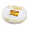 20 Pack 10.25" White & Gold Designed Plastic Plates